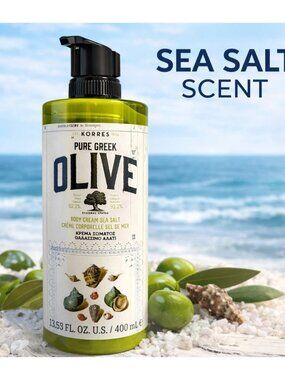 Korres Greek Olive Oil Body Cream Sea Salt 13.53 oz Hydrating Lotion Jumbo Size